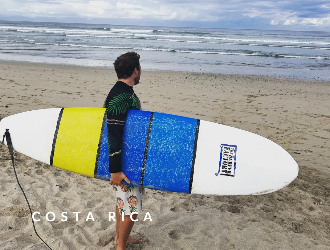 Luke surfing in Costa Rica