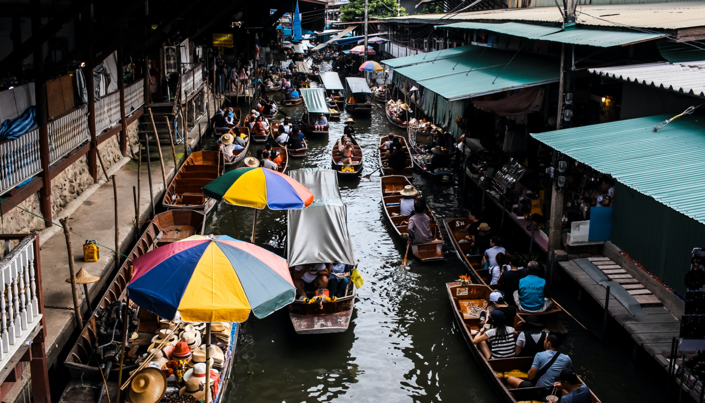 Browse Bangkok’s floating markets for unusual food